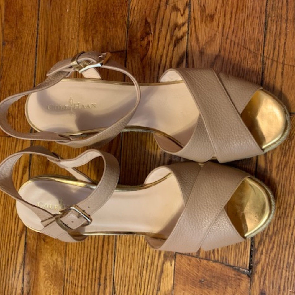 COLE HAAN SIZE 8 TAN/NEUTRAL PERFECT ESPADRILLES